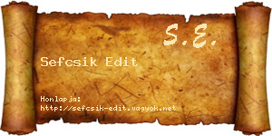 Sefcsik Edit névjegykártya